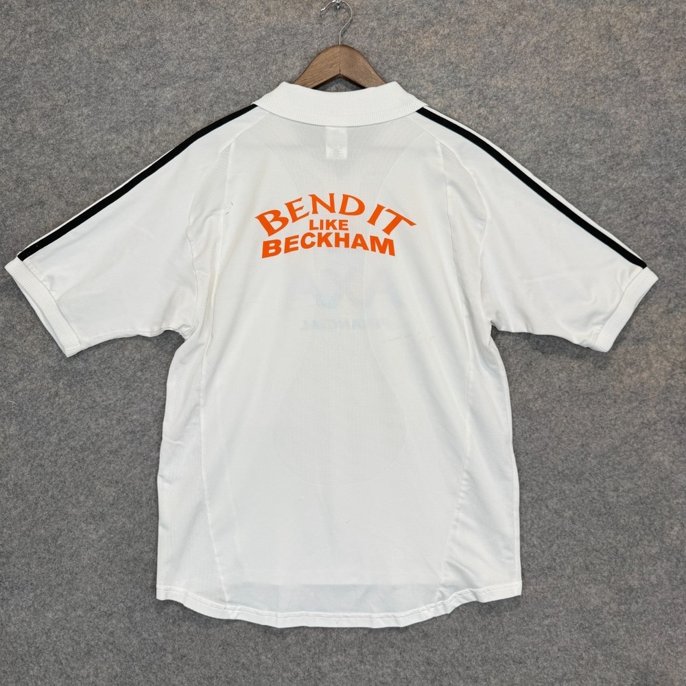 VTG Adidas Bend it like Beckham Soccer Jersey Men Large Blackbuster Movie Promo‎
